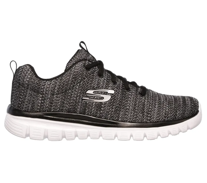 Skechers Graceful – Twisted Fortune – Zwart / Wit (12614-BKW)
