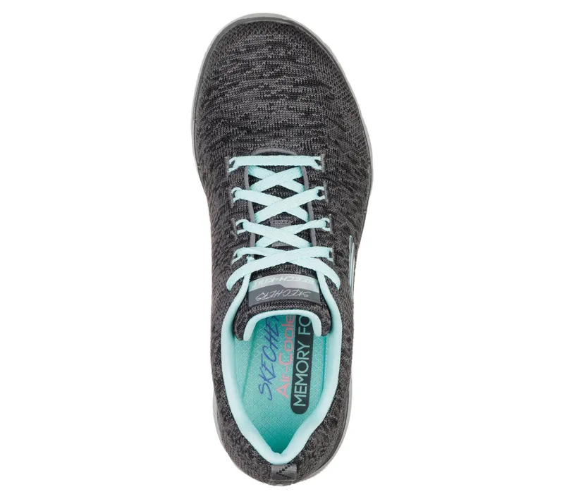Skechers Flex Appeal 3.0 – Houtskool / Licht Blauw (13062-CCLB)
