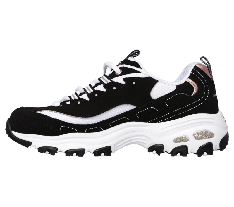 Skechers D’Lites – Devoted Fan – Zwart / Roos Goud (13154-BKRG)