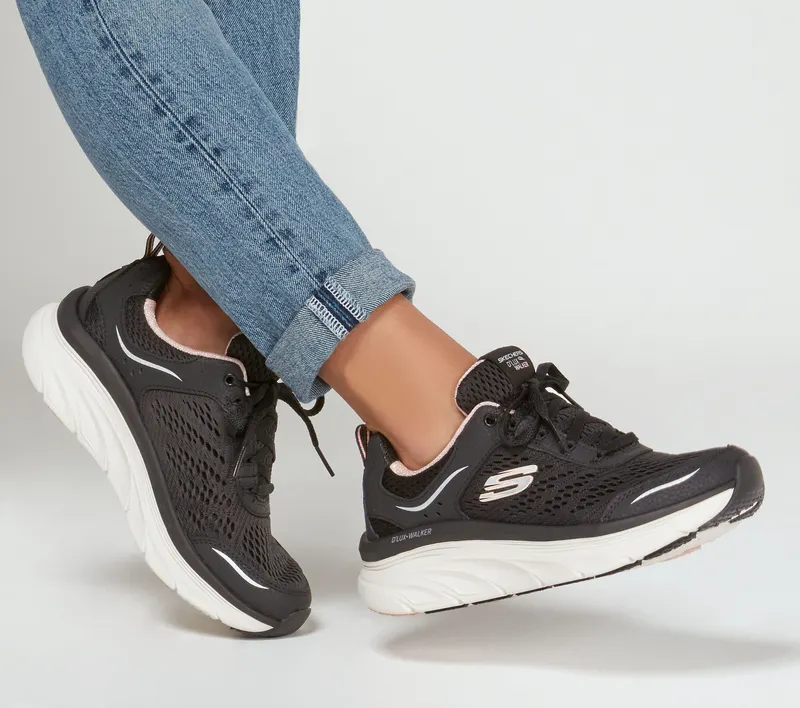 Skechers Relaxed Fit: D’Lux Walker – Infinite Motion – Zwart / Roze (149023-BKPK)