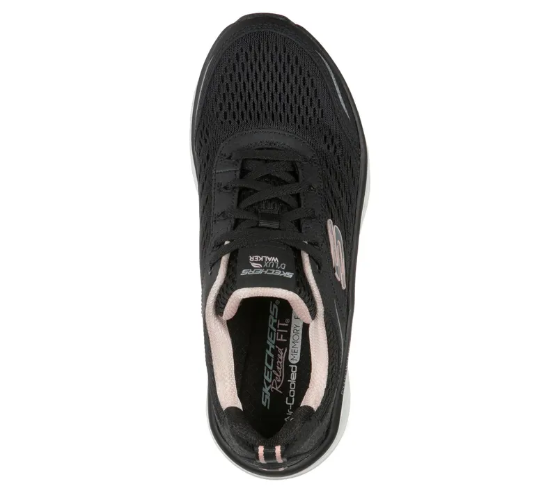 Skechers Relaxed Fit: D’Lux Walker – Infinite Motion – Zwart / Roze (149023-BKPK)
