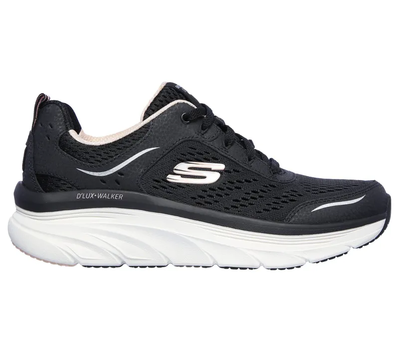 Skechers Relaxed Fit: D’Lux Walker – Infinite Motion – Zwart / Roze (149023-BKPK)