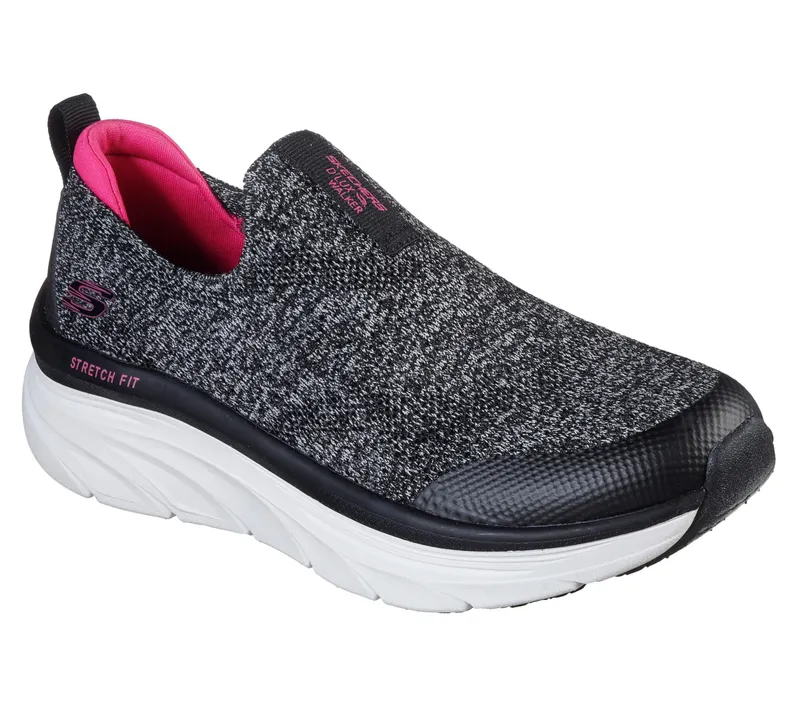 Skechers Relaxed Fit: D’Lux Walker – Quick Upgrade – Zwart / Roze (149128-BKPK)