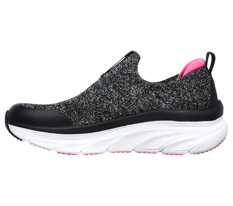 Skechers Relaxed Fit: D’Lux Walker – Quick Upgrade – Zwart / Roze (149128-BKPK)