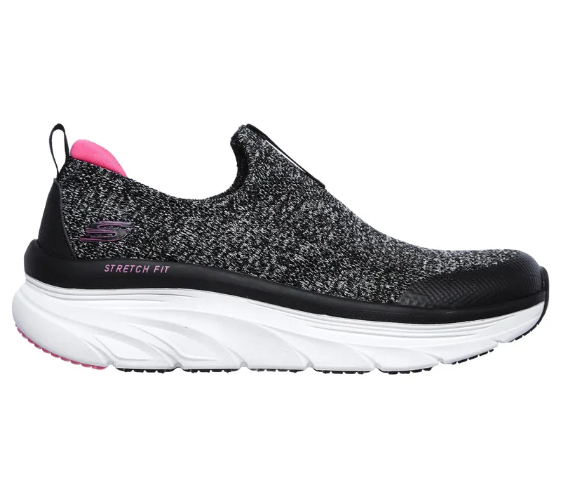 Skechers Relaxed Fit: D’Lux Walker – Quick Upgrade – Zwart / Roze (149128-BKPK)