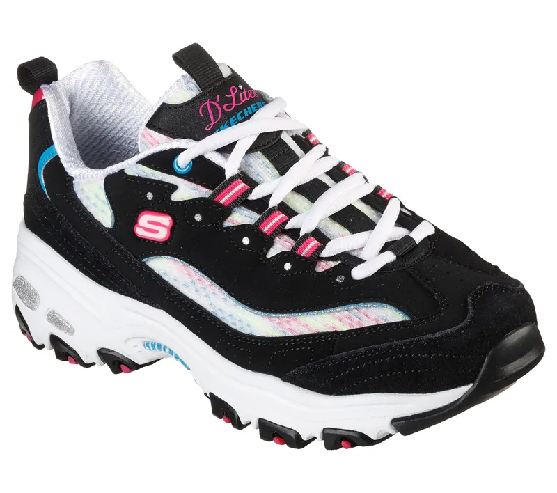 Skechers D’Lites – Sweet Moments – Zwart / Multi (149788-BKMT)