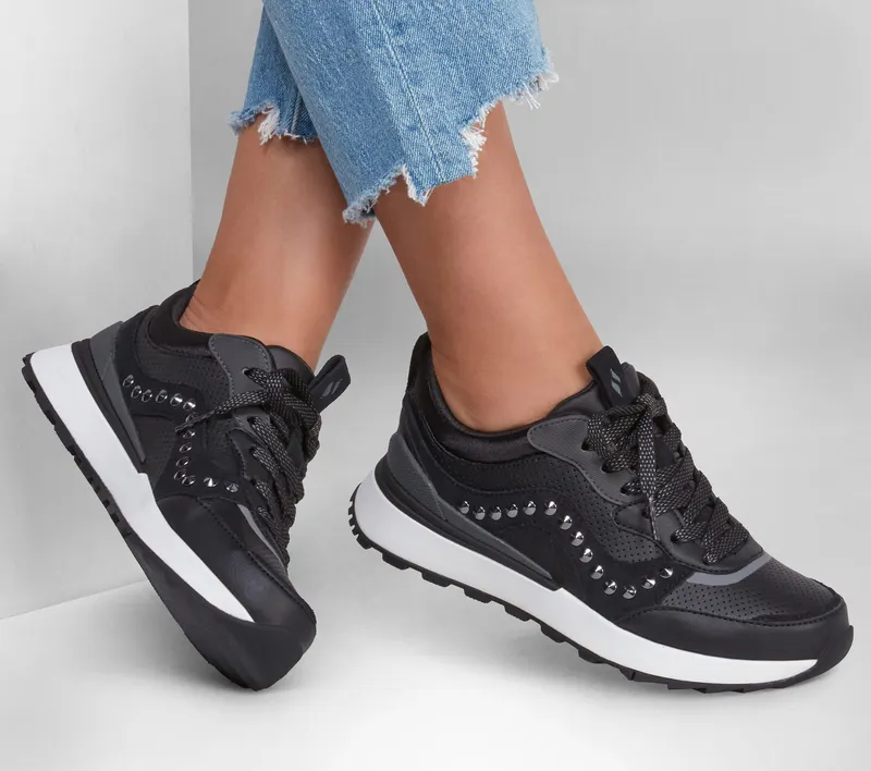 Skechers Sunny Street – Leatherette – Zwart / Grijs (155435-BKGY)