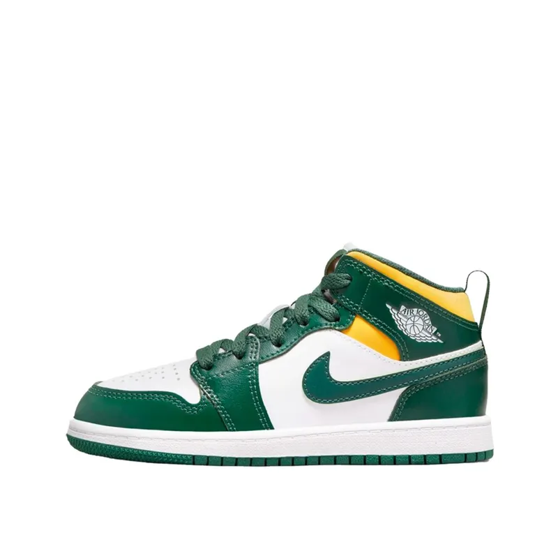 Air Jordan 1 Mid Green Yellow Sonics (PS) (640734-371)