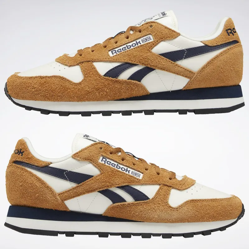 Reebok Classic Leather Schoenen Chalk / Wild Brown / Vector Navy