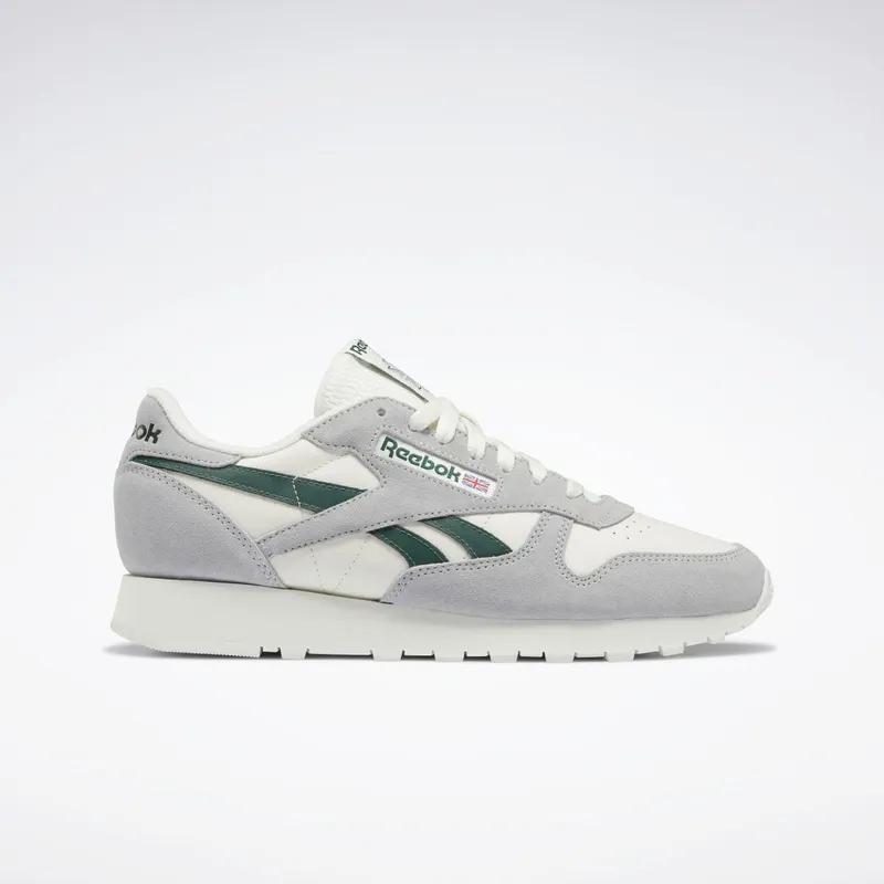 Reebok Classic Leather Schoenen Pure Grey 3 / Dark Green / Chalk
