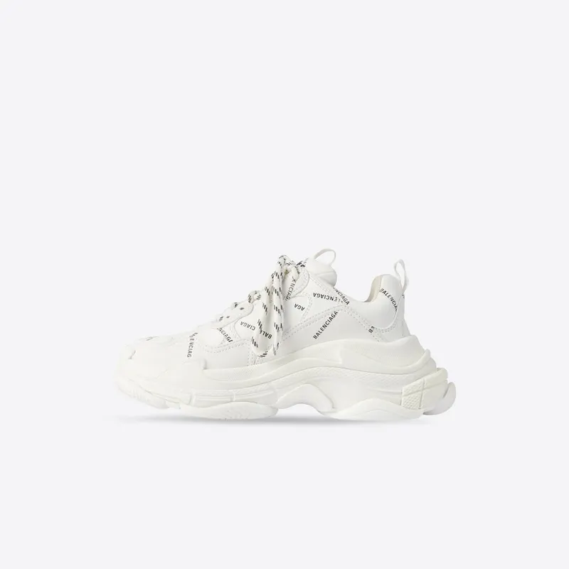 Balenciaga Triple S Trainers Allover Logo White / Black (524039W2FA19010)