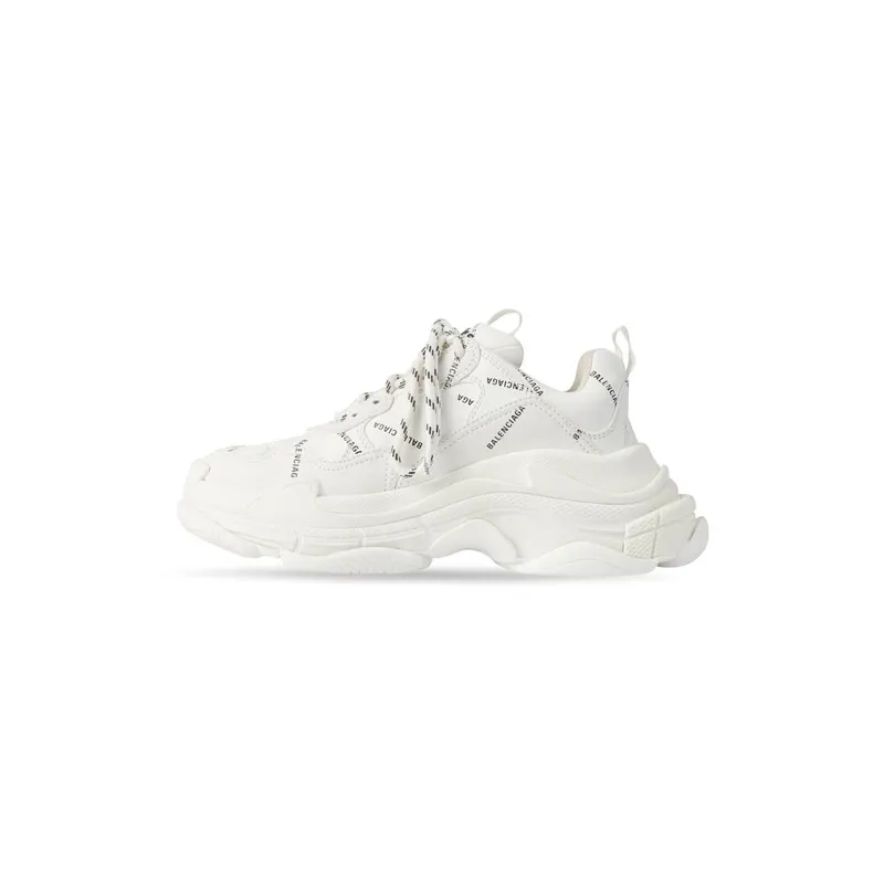 Balenciaga Triple S Trainers Allover Logo White / Black (524039W2FA19010)