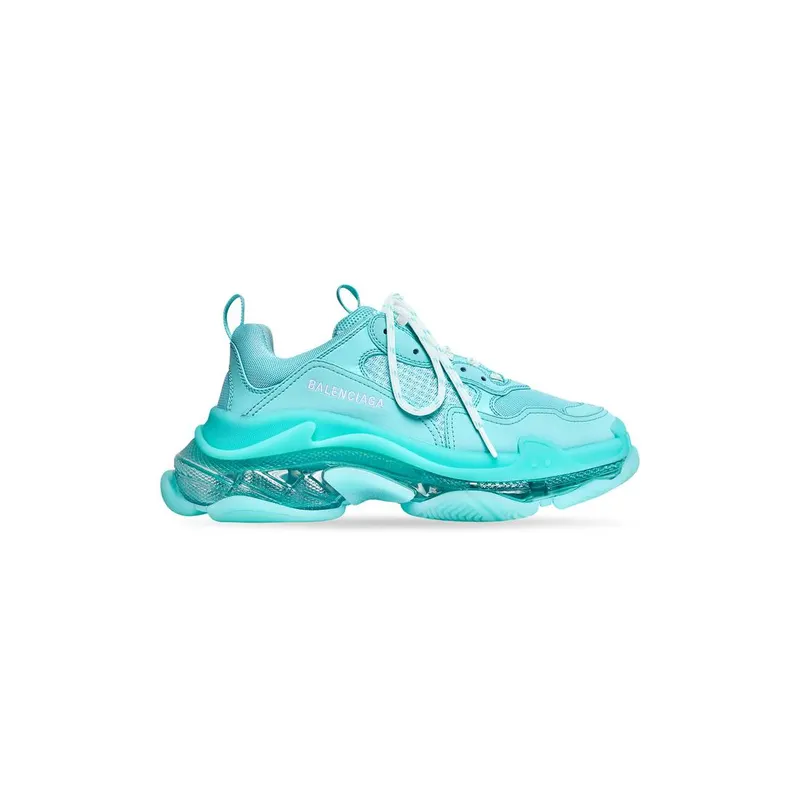 Balenciaga Triple S Clear Sole Trainers Turquoise (544351W2GA14590)