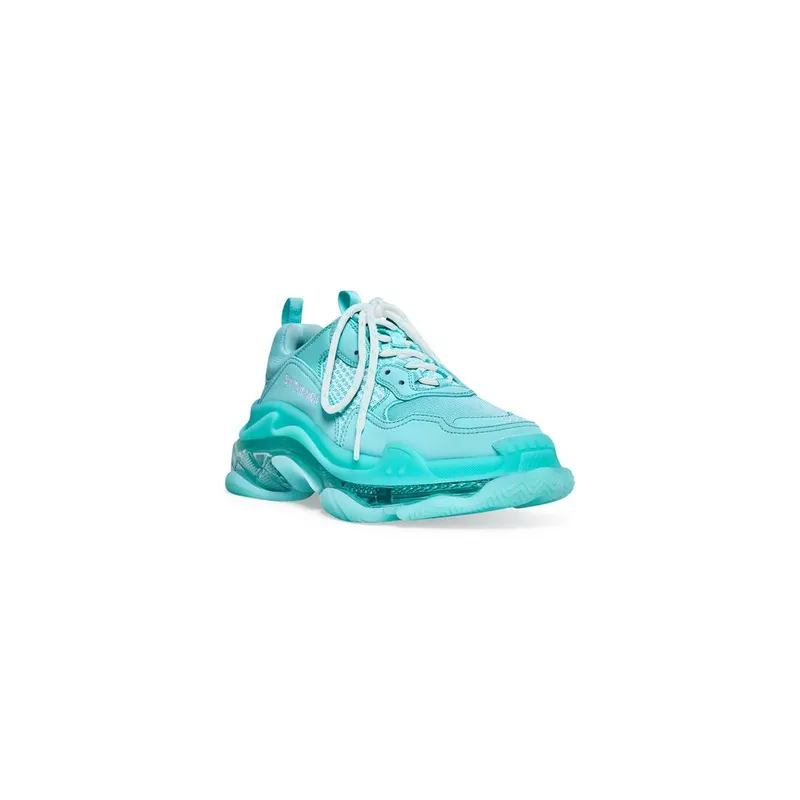 Balenciaga Triple S Clear Sole Trainers Turquoise (544351W2GA14590)