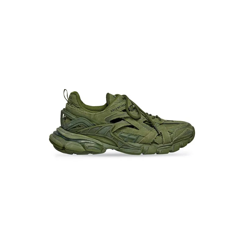 Balenciaga Track.2 Trainers In Canvas Kaki (568615W3RG33810)