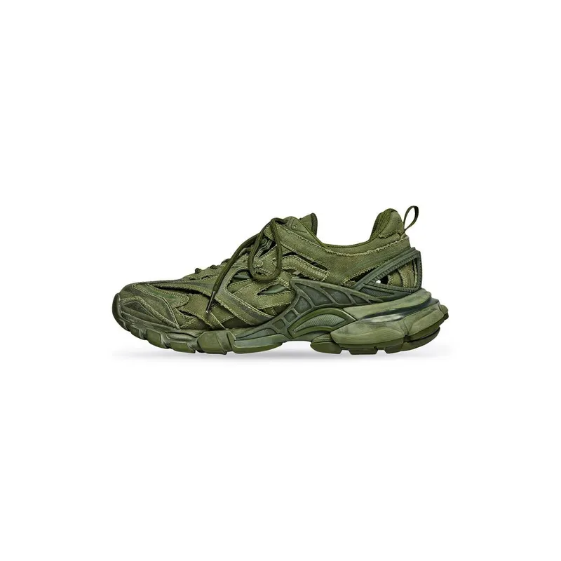 Balenciaga Track.2 Trainers In Canvas Kaki (568615W3RG33810)
