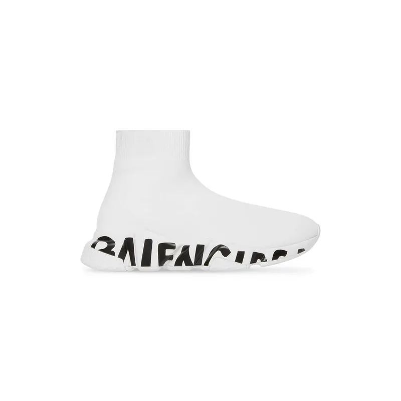 Balenciaga Speed Graffiti Recycled Knit Trainers White (605942W2DB79301)