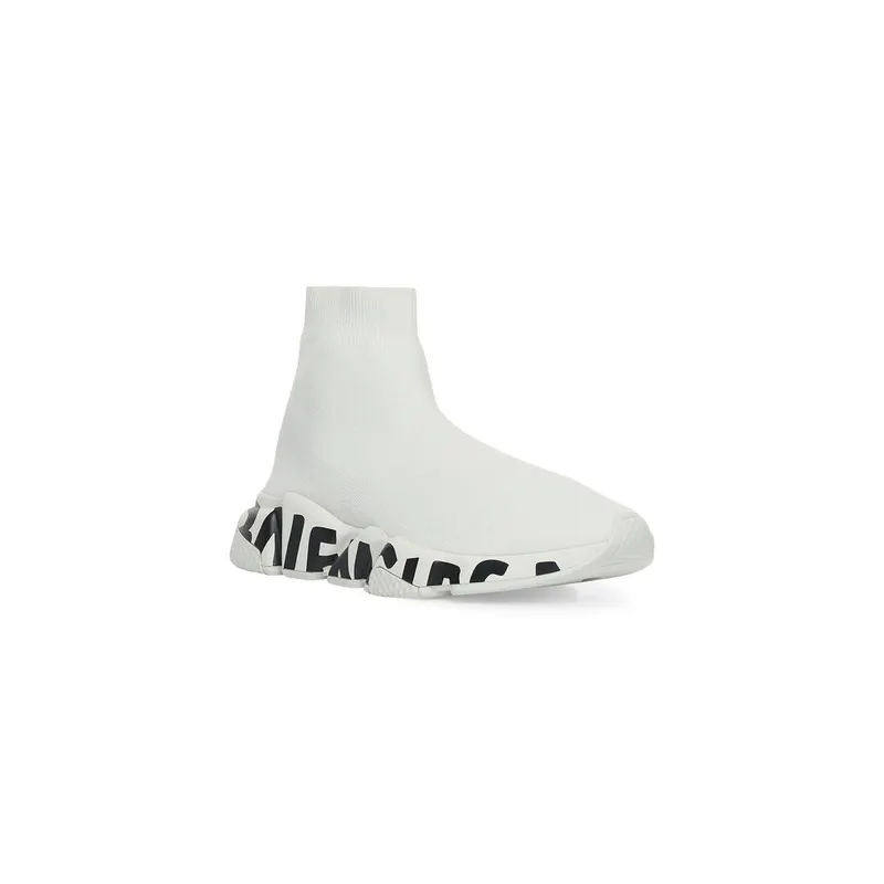 Balenciaga Speed Graffiti Recycled Knit Trainers White (605942W2DB79301)