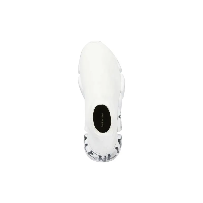 Balenciaga Speed 2.0 Graffiti Recycled Knit Trainers White (617196W2DD42091)