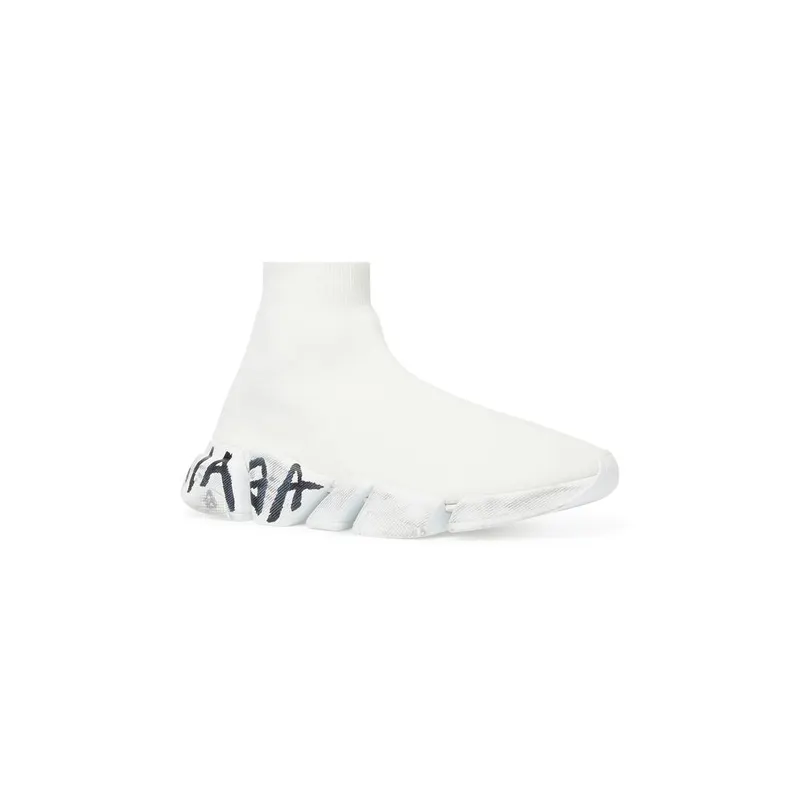 Balenciaga Speed 2.0 Graffiti Recycled Knit Trainers White (617196W2DD42091)
