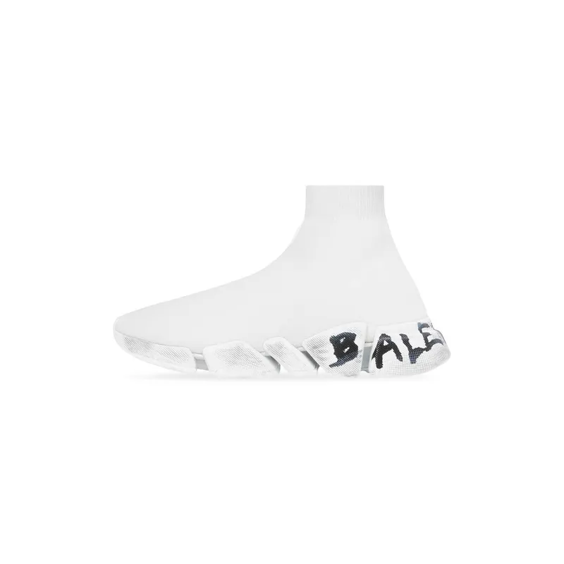 Balenciaga Speed 2.0 Graffiti Recycled Knit Trainers White (617196W2DD42091)