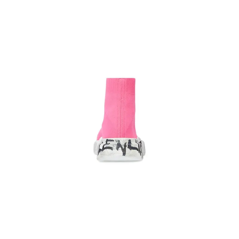 Balenciaga Speed 2.0 Graffiti Recycled Knit Trainers Fluo Pink (617196W2DD55091)