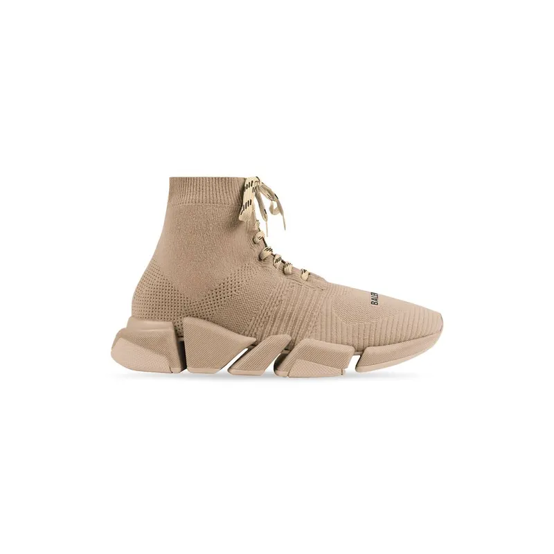 Balenciaga Speed 2.0 Lace-up Recycled Knit Trainers Beige (617258W2DB19710)