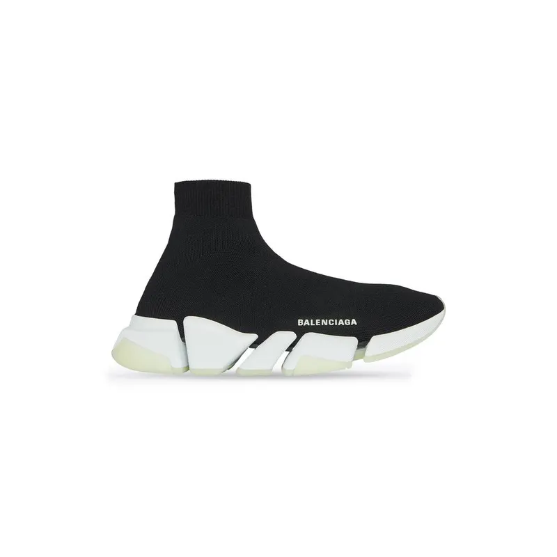 Balenciaga Speed 2.0 Recycled Knit Trainers Glow In The Dark Black (654020W2DB81098)