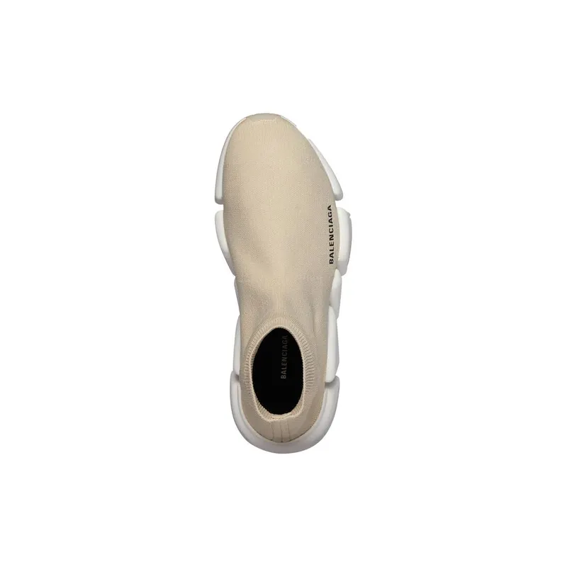 Balenciaga Speed 2.0 Clear Sole Recycled Knit Trainers Beige (654020W2DI29195)