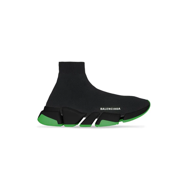 Balenciaga Speed 2.0 Clear Sole Recycled Knit Sneaker Black (654020W2DI81038)