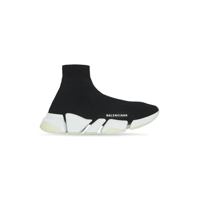 Balenciaga Speed 2.0 Recycled Knit Trainers Glow In The Dark Black (654045W2DB81098)