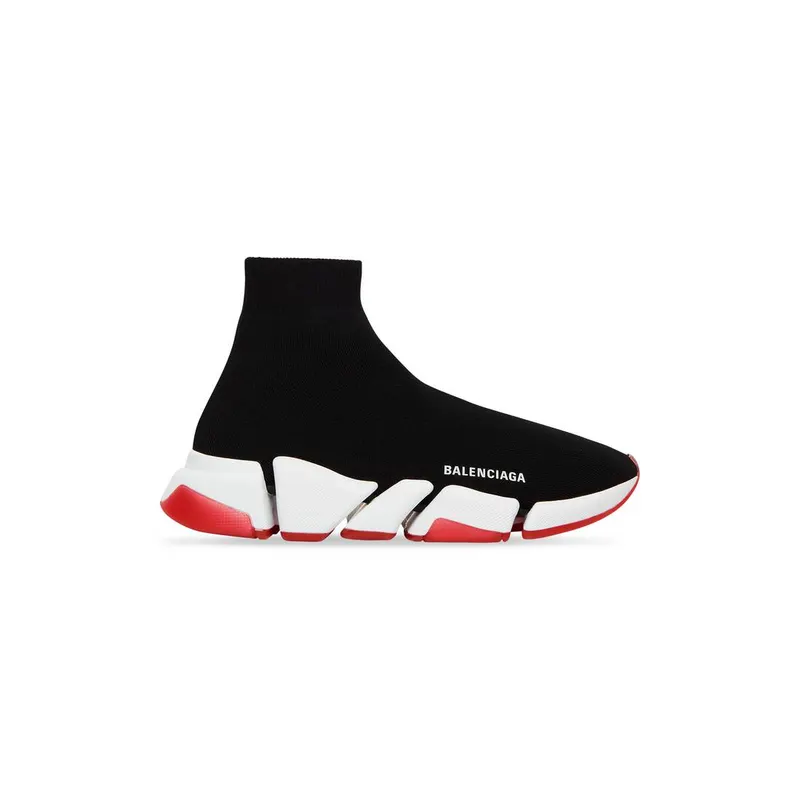 Balenciaga Speed 2.0 Clear Sole Recycled Knit Trainers Black (654045W2DI21096)