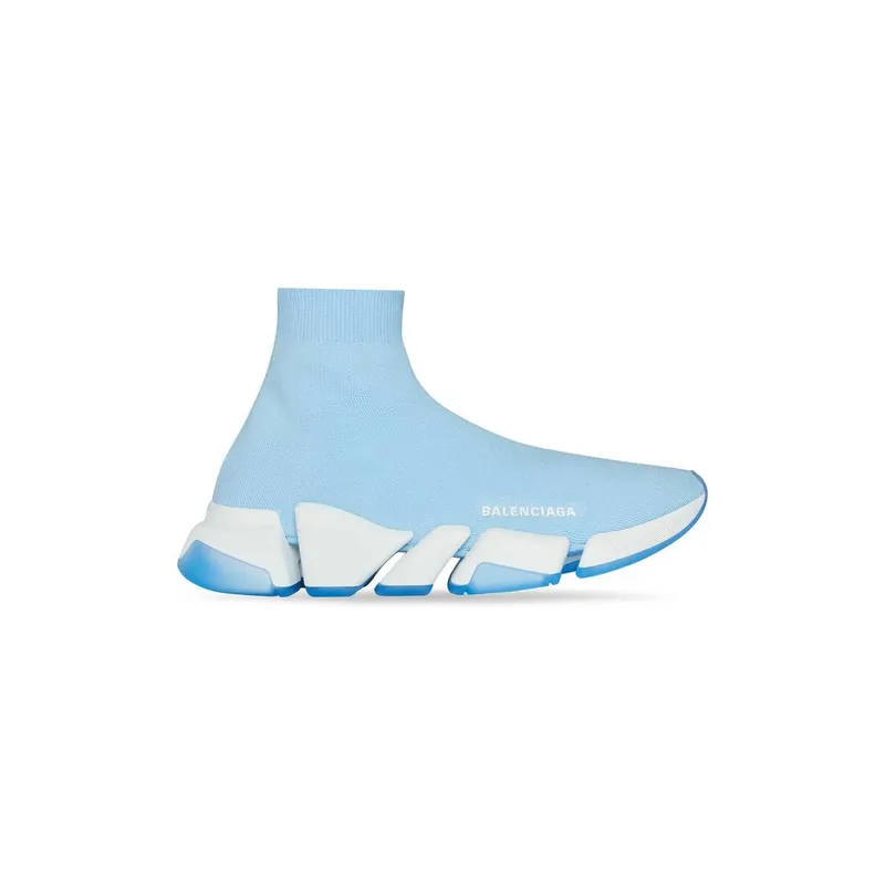 Balenciaga Speed 2.0 Clear Sole Recycled Knit Trainers Indigo (654045W2DI24190)