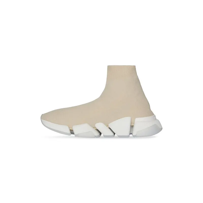 Balenciaga Speed 2.0 Clear Sole Recycled Knit Trainers Beige (654045W2DI29195)