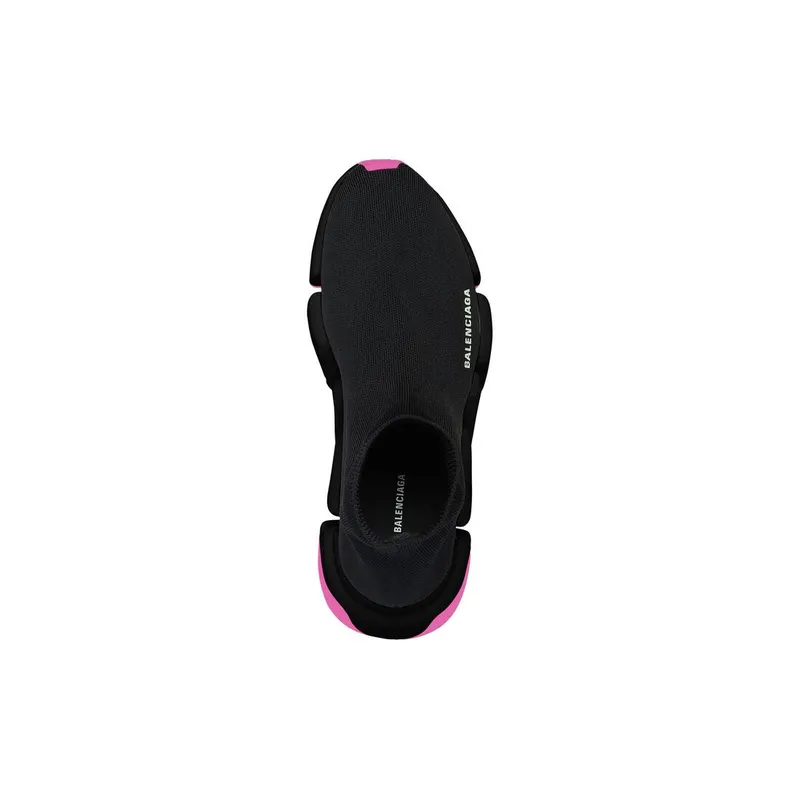 Balenciaga Speed 2.0 Clear Sole Recycled Knit Sneaker Black (654045W2DI81056)