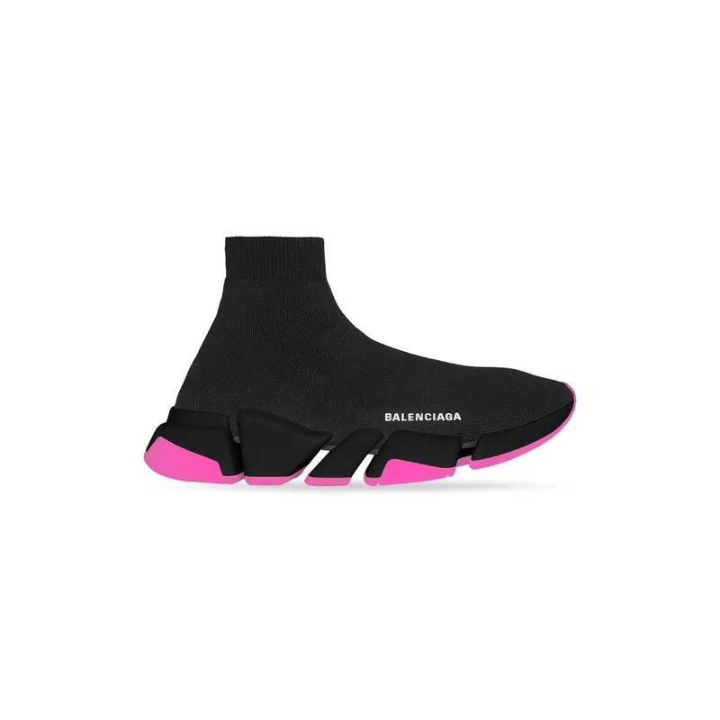 Balenciaga Speed 2.0 Clear Sole Recycled Knit Sneaker Black (654045W2DI81056)
