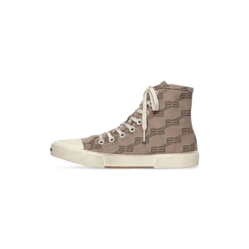 Balenciaga Paris High Top Trainers Bb Monogram Dark Grey (688752W3RQ12298)