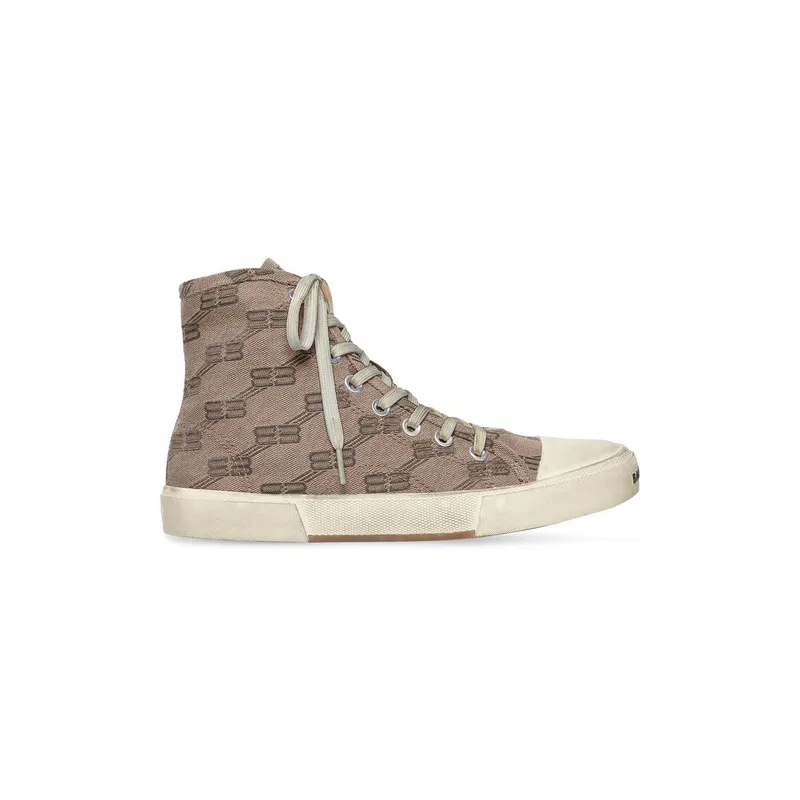 Balenciaga Paris High Top Trainers Bb Monogram Dark Grey (688756W3RQ12298)