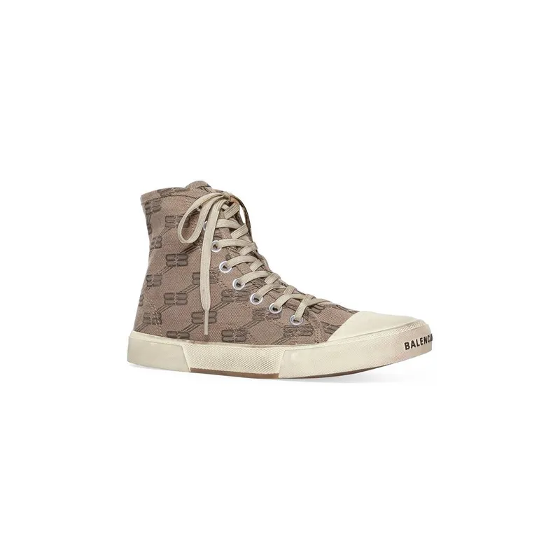 Balenciaga Paris High Top Trainers Bb Monogram Dark Grey (688756W3RQ12298)