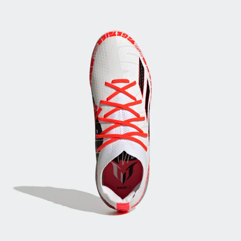 adidas X Speedportal Messi.1 Firm Ground Voetbalschoenen Cloud White / Core Black / Solar Red (GW8389)