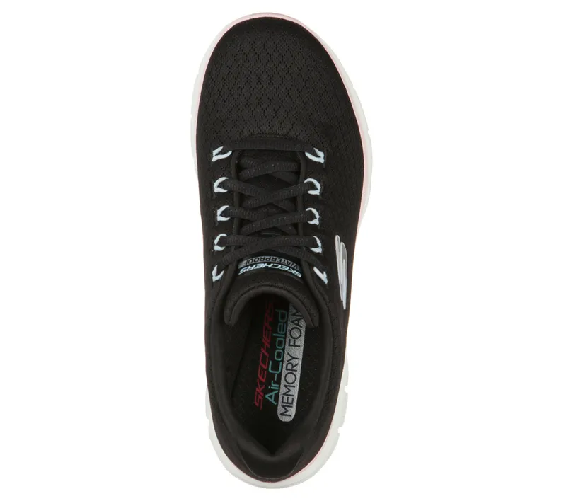 Skechers Flex Appeal 4.0 – Coated Fidelity – Zwart / Roze (149298-BKPK)