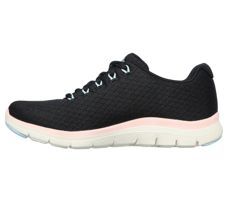 Skechers Flex Appeal 4.0 – Coated Fidelity – Zwart / Roze (149298-BKPK)