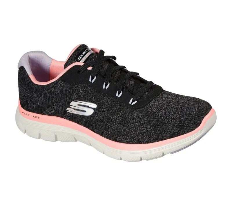 Skechers Flex Appeal 4.0 – Fresh Move – Zwart / Koraal (149570-BKCL)