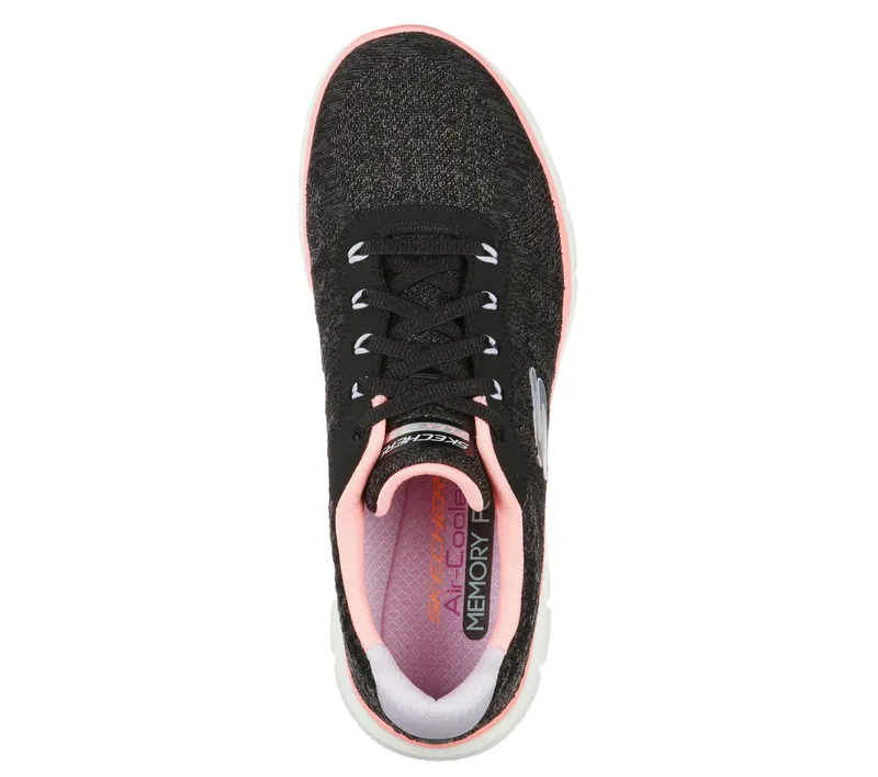 Skechers Flex Appeal 4.0 – Fresh Move – Zwart / Koraal (149570-BKCL)