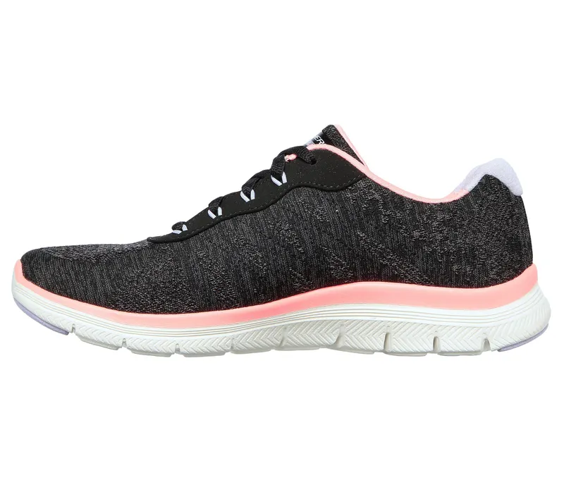 Skechers Flex Appeal 4.0 – Fresh Move – Zwart / Koraal (149570-BKCL)