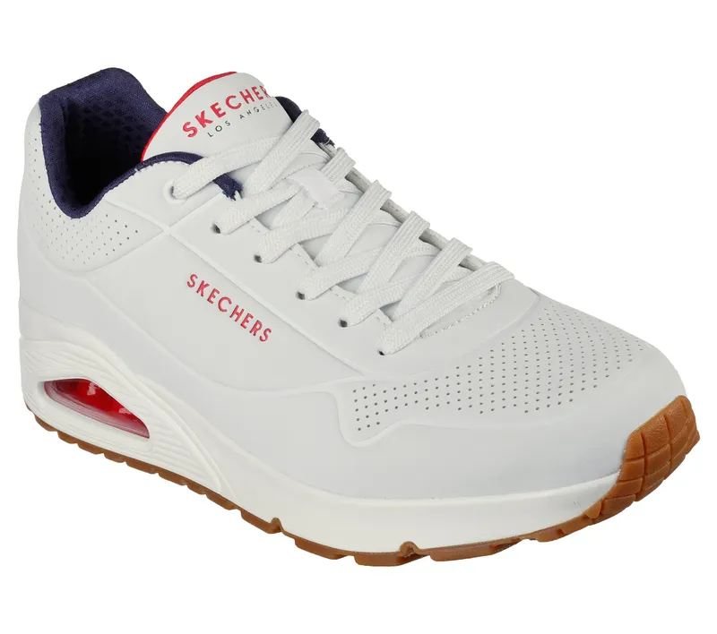 Skechers Uno – Stand On Air – Wit / Marine (52458-WNVR)