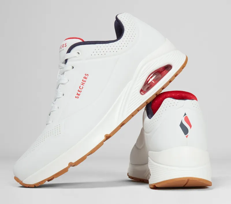 Skechers Uno – Stand On Air – Wit / Marine (52458-WNVR)