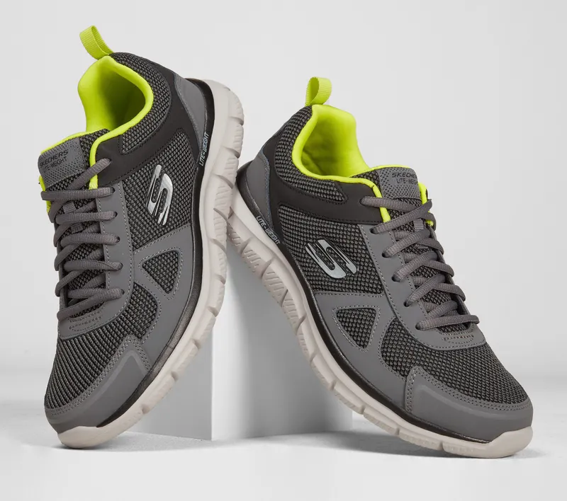 Skechers Track – Bucolo – Houtskool / Limoen (52630-CCLM)
