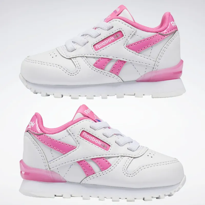 Reebok Classic Leather Step 'n' Flash Schoenen Cloud White / Cloud White / Atomic Pink