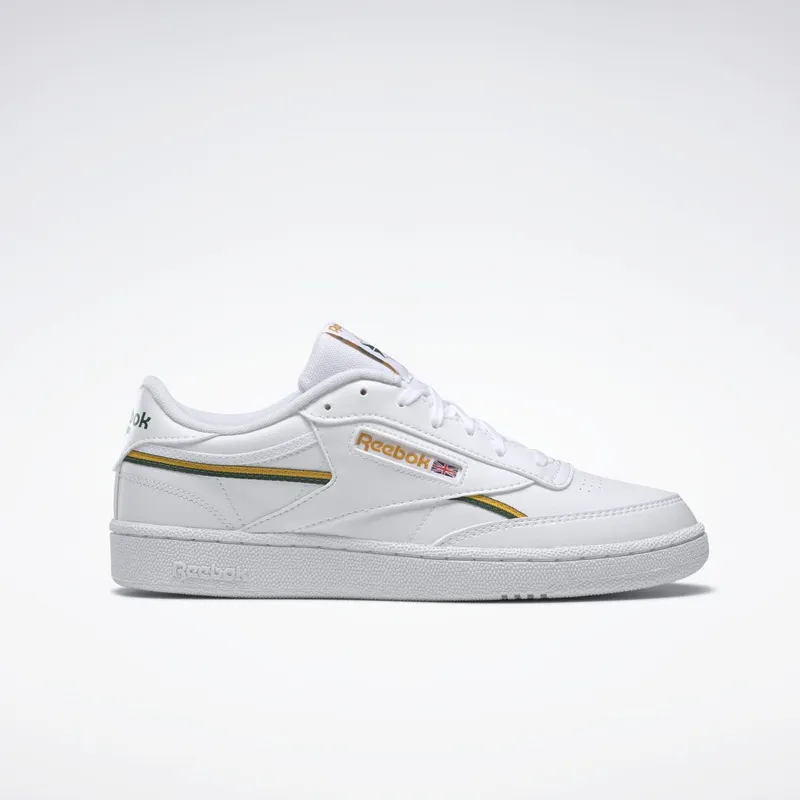 Reebok Club C 85 Vegan Schoenen Cloud White / Collegiate Gold / Dark Green